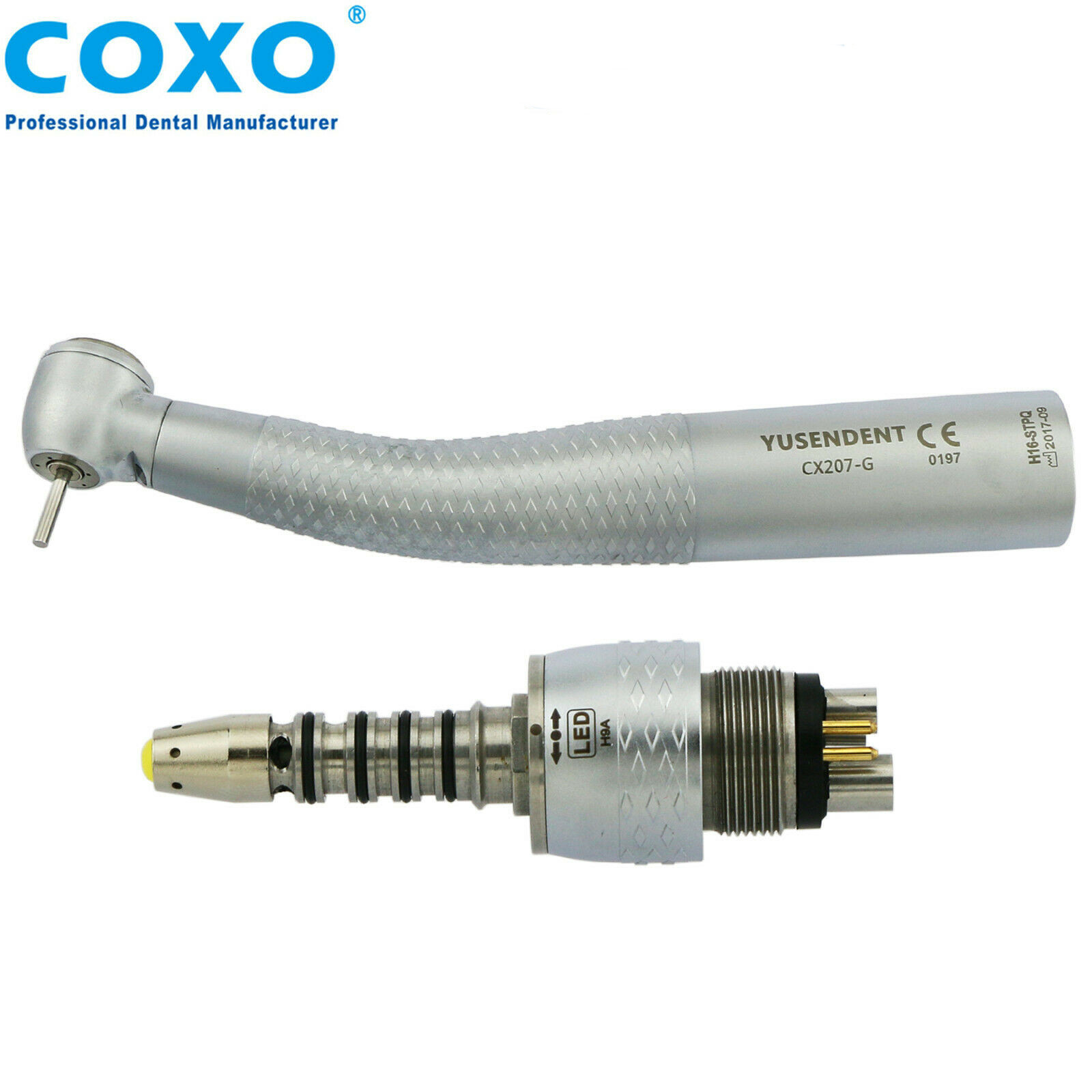 COXO®歯科用ライト付き高速タービンCX207-GS-TP（Sirona®R/Fとコンパチブル、カップリング付き）